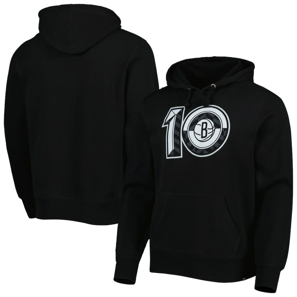 Brooklyn Nets '47 10th Anniversary Headline Pullover Hoodie - Black | 47 brand for sale