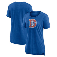 NFL Denver Broncos Women's Throwback Team Logo Tri-Blend T-Shirt