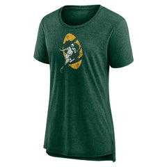 NFL Green Bay Packers Women's Throwback Team Logo Tri-Blend T-Shirt