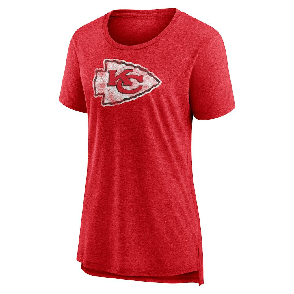 NFL Kansas City Chiefs Women's Throwback Team Logo Tri-Blend T-Shirt