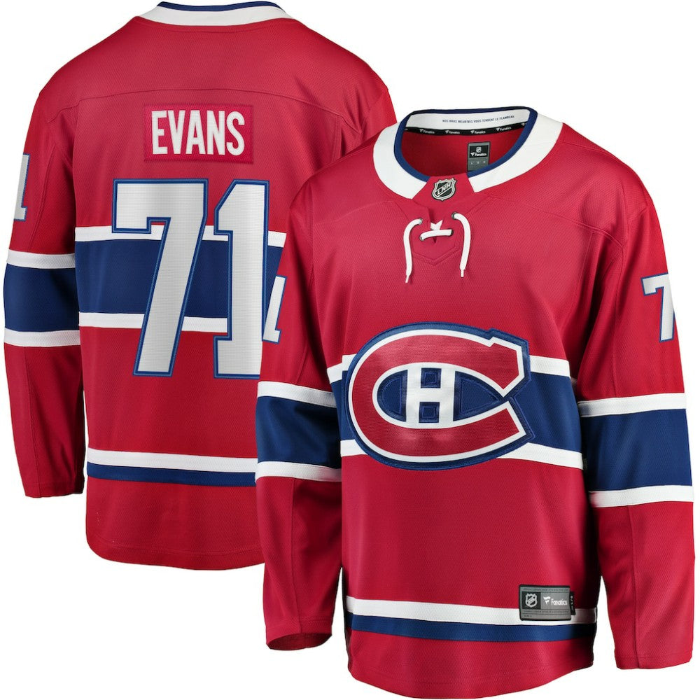 Jake Evans Montreal Canadiens Fanatics Home Breakaway Player Jersey