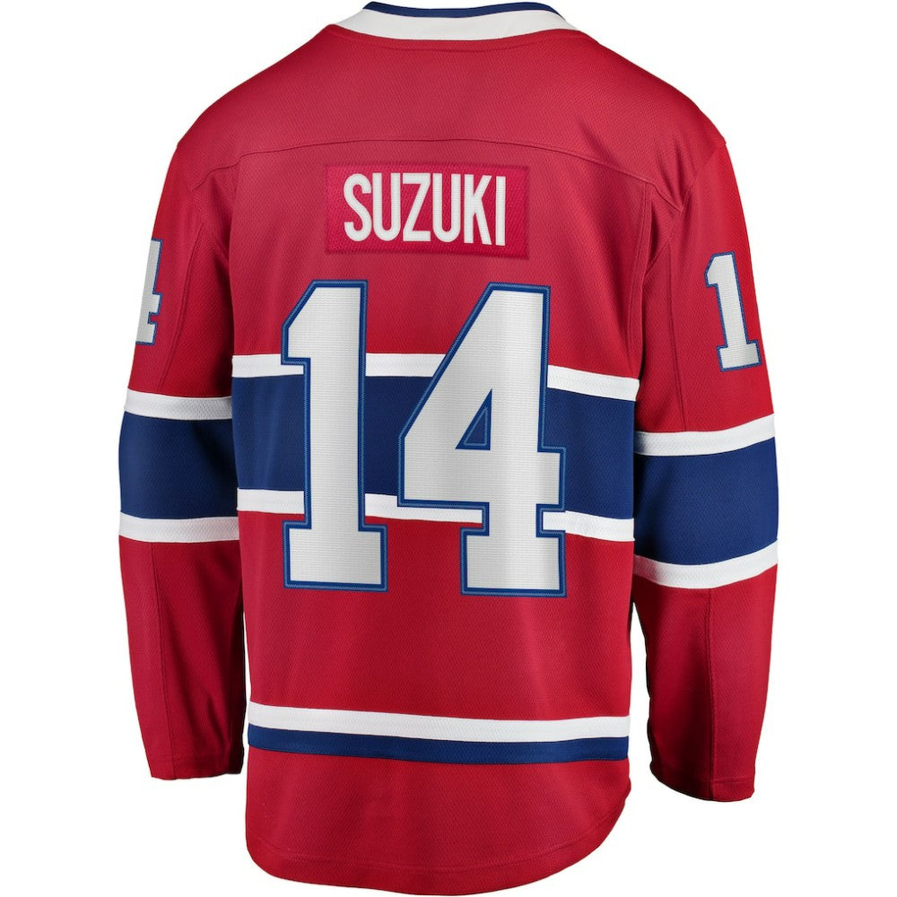 Nick Suzuki Montreal Canadiens Fanatics Home Captain Patch Breakaway Player Jersey