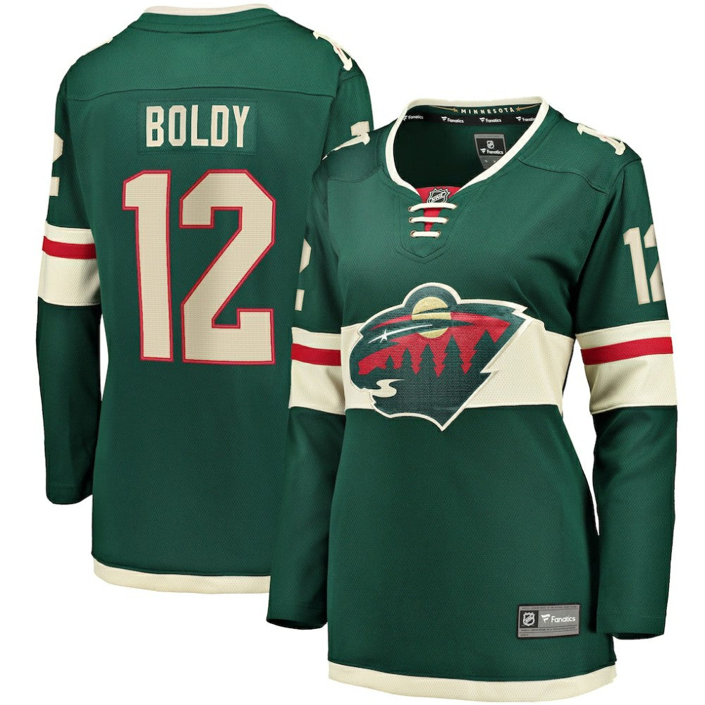 Matthew Boldy Minnesota Wild Fanatics Women's Home Breakaway Player Jersey