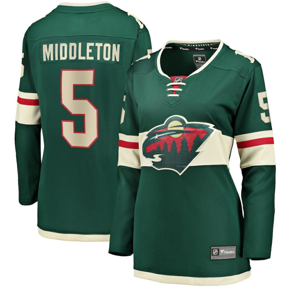 Jake Middleton Minnesota Wild Fanatics Women's Home Breakaway Player Jersey