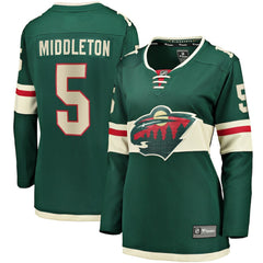 Jake Middleton Minnesota Wild Fanatics Women's Home Breakaway Player Jersey
