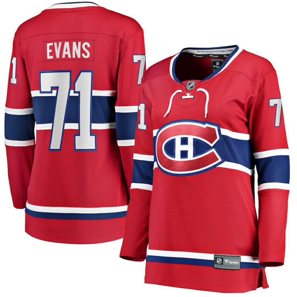 Jake Evans Montreal Canadiens Fanatics Women's Home Breakaway Player Jersey