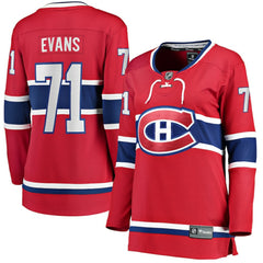 Jake Evans Montreal Canadiens Fanatics Women's Home Breakaway Player Jersey