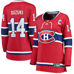 Nick Suzuki Montreal Canadiens Fanatics Women's Home Captain Patch Breakaway Player Jersey