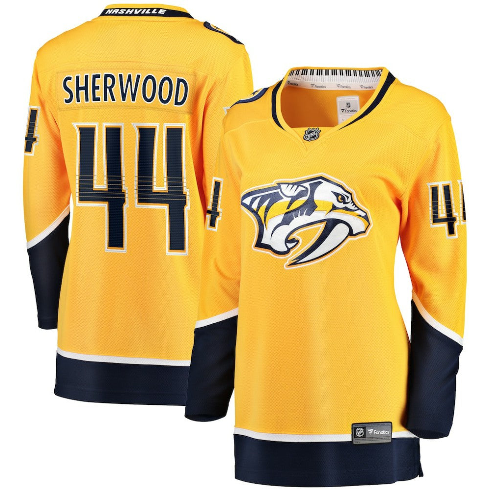 Kiefer Sherwood Nashville Predators Fanatics Women's Home Breakaway Player Jersey