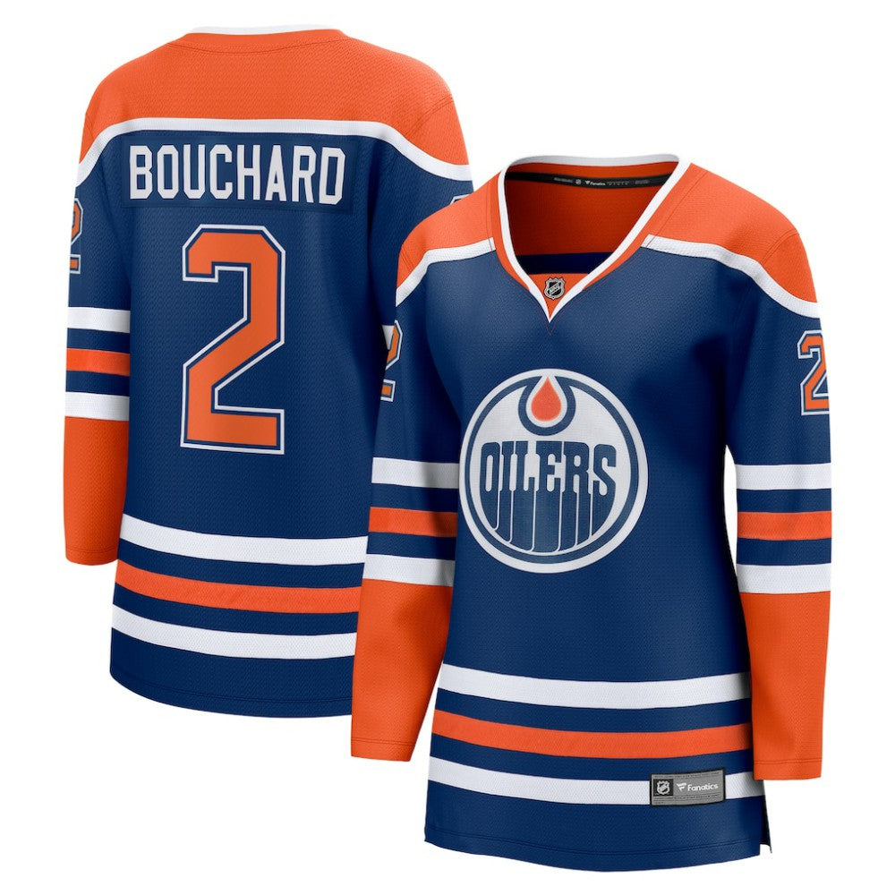 Evan Bouchard Edmonton Oilers Fanatics Women's Home Breakaway Player Jersey