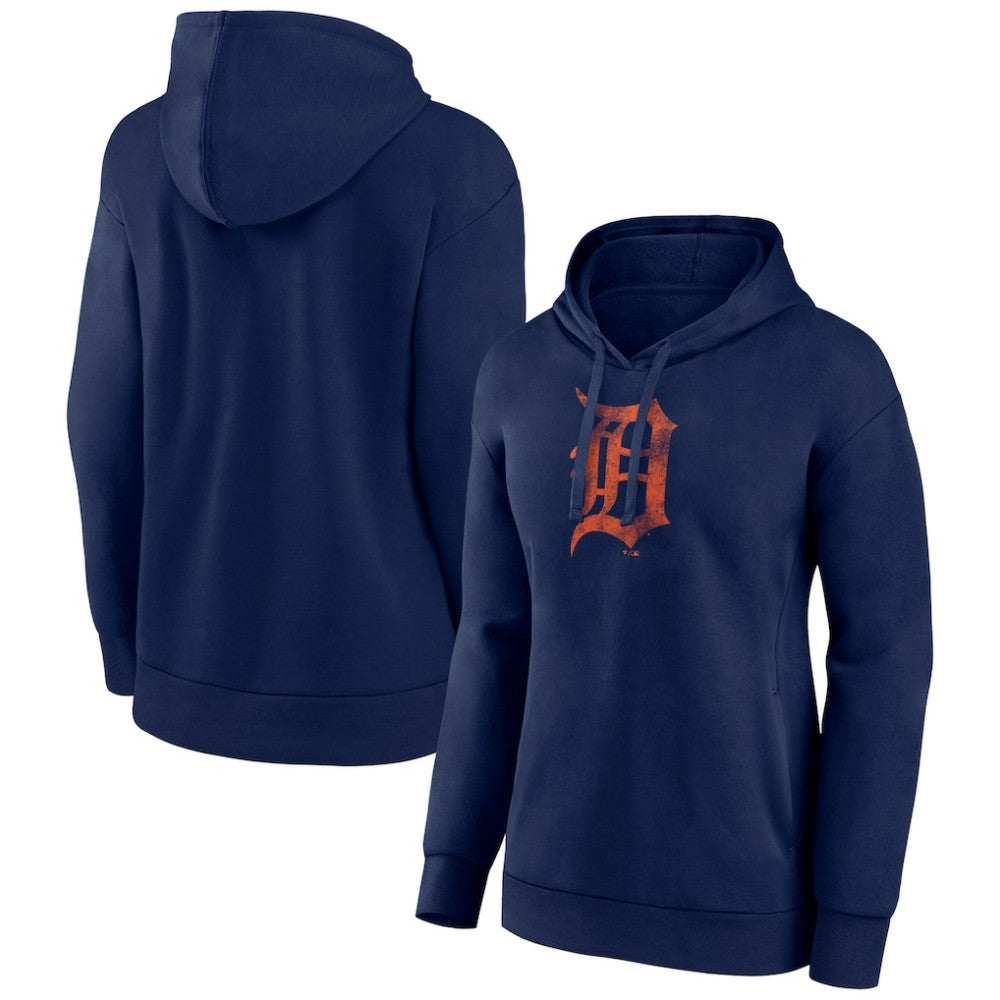 Detroit Tigers Women's Distressed Team Pullover Hoodie - Navy