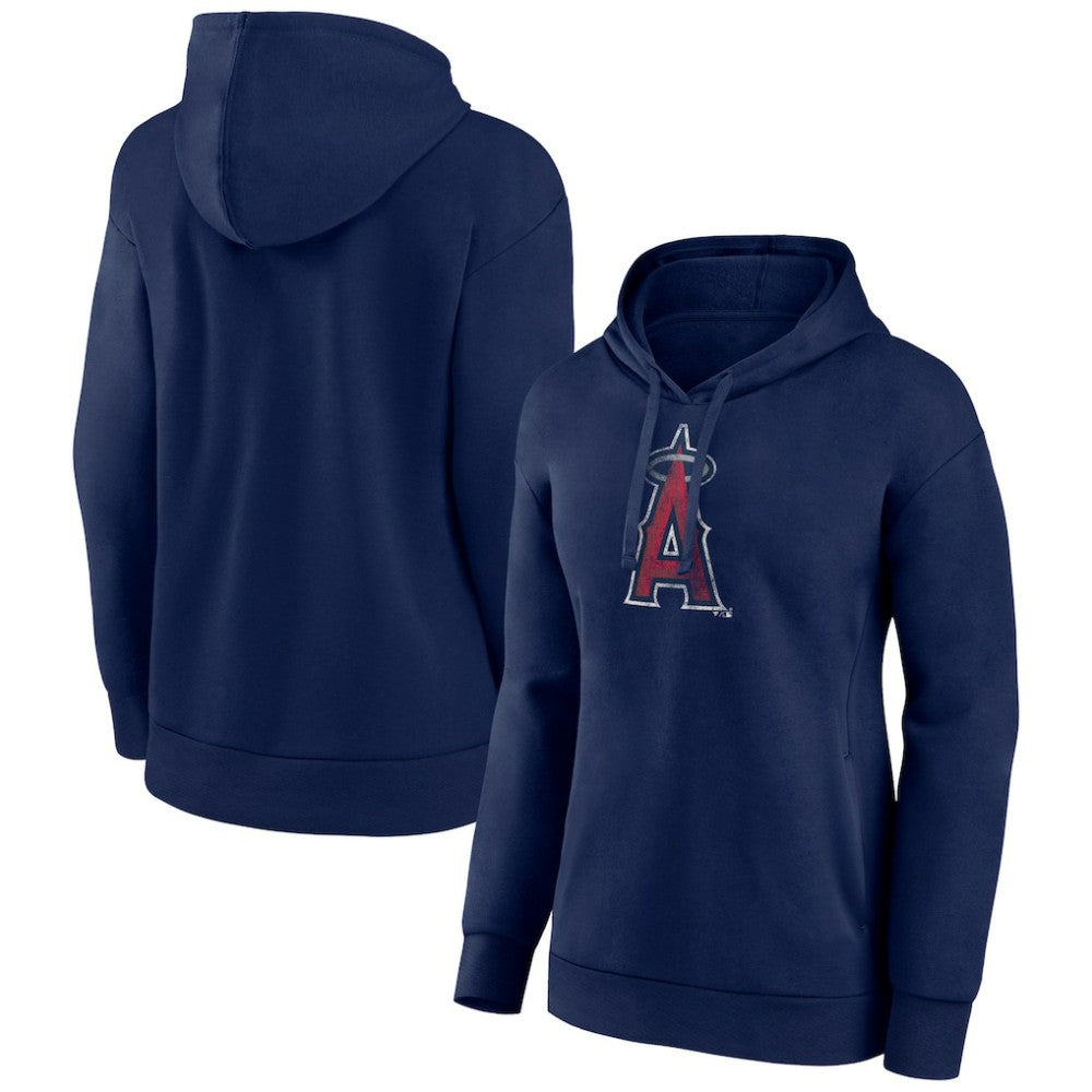 Los Angeles Angels Women's Distressed Team Pullover Hoodie - Navy