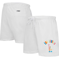 Los Angeles Dodgers Pro Standard Women's Washed Neon Shorts - White