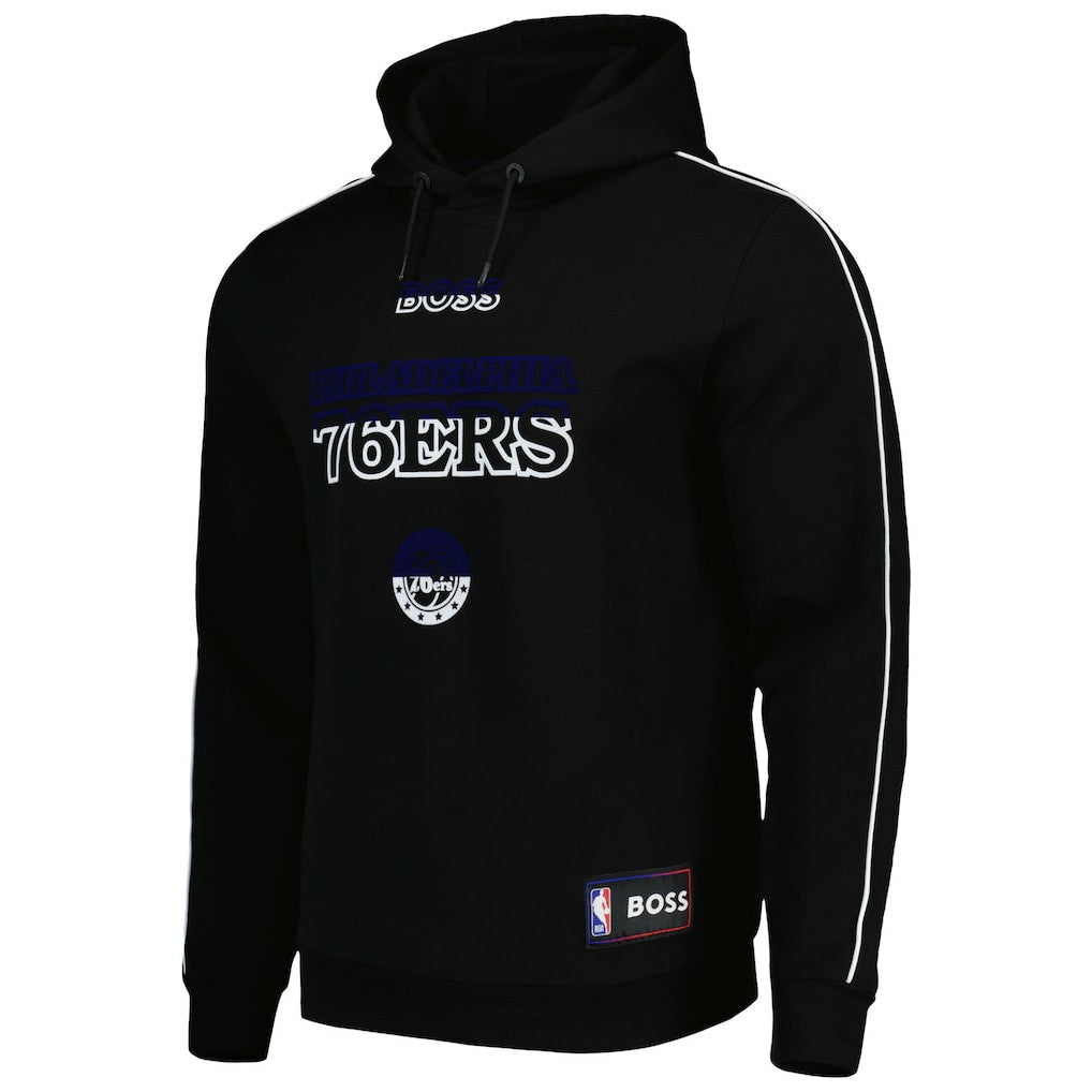 Philadelphia 76ers NBA x Hugo Boss Team Bounce Tri-Blend Pullover Hoodie - Black on sale