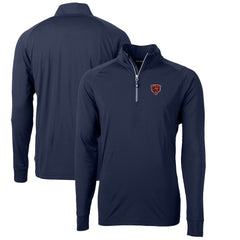NFL Chicago Bears Cutter & Buck Adapt Eco Knit Stretch Recycled Big & Tall Quarter-Zip Throwback Pullover Top