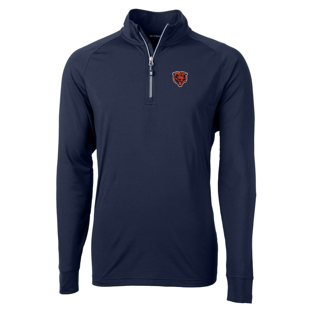 NFL Chicago Bears Cutter & Buck Adapt Eco Knit Stretch Recycled Big & Tall Quarter-Zip Throwback Pullover Top