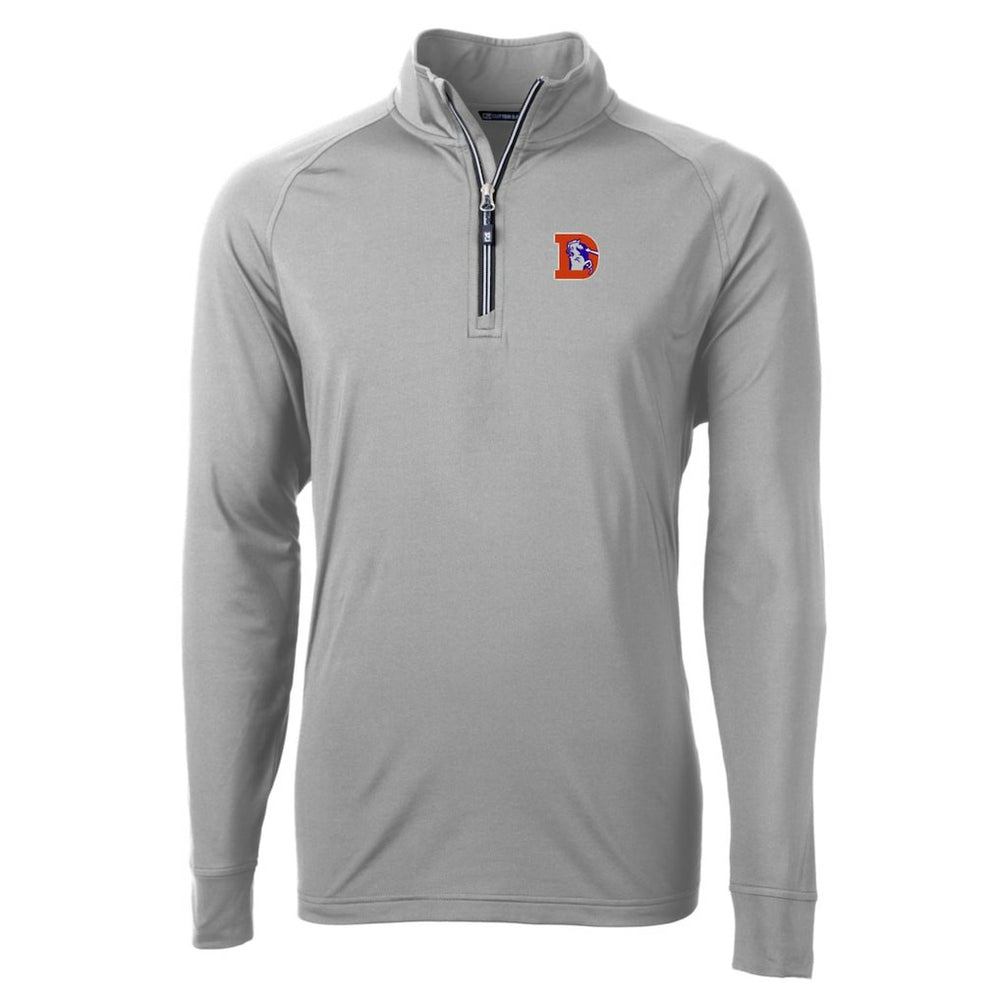 NFL Denver Broncos Cutter & Buck Adapt Eco Knit Stretch Recycled Big & Tall Quarter-Zip Throwback Pullover Top