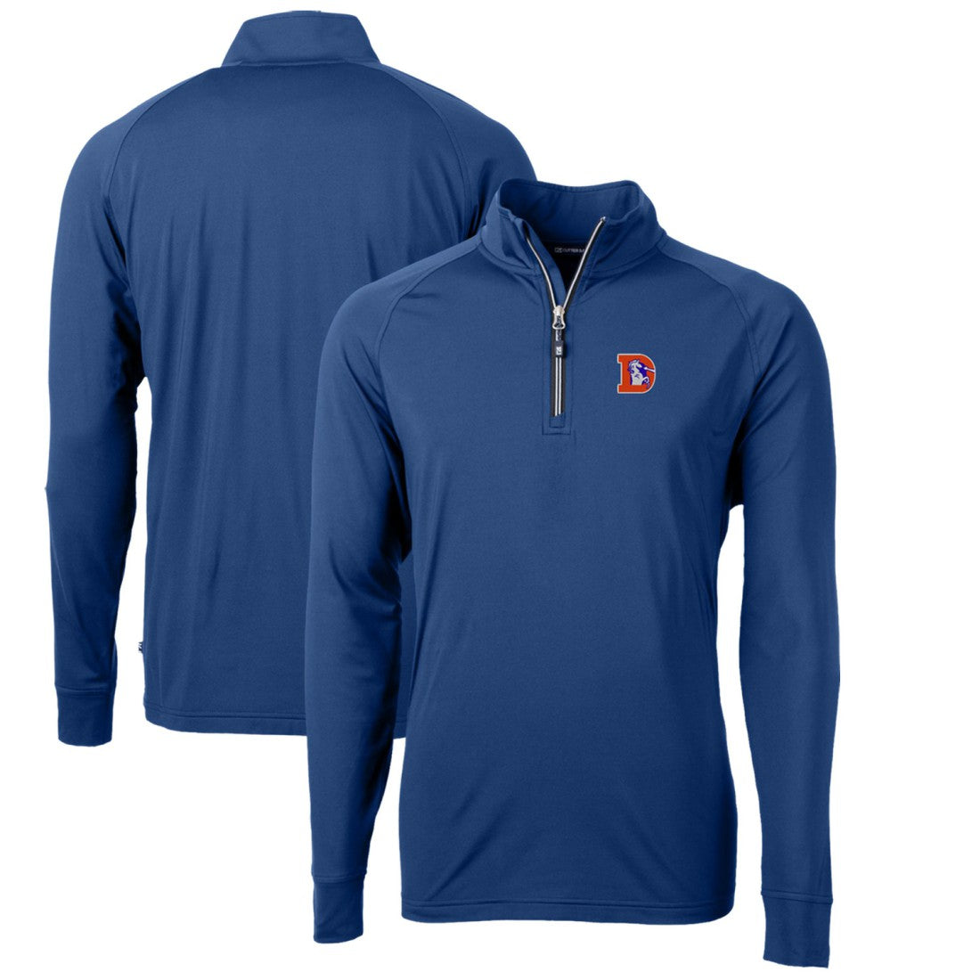 NFL Denver Broncos Cutter & Buck Adapt Eco Knit Stretch Recycled Big & Tall Quarter-Zip Throwback Pullover Top