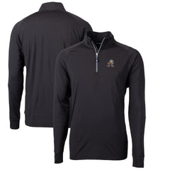 NFL Cleveland Browns Cutter & Buck Adapt Eco Knit Stretch Recycled Big & Tall Quarter-Zip Throwback Pullover Top