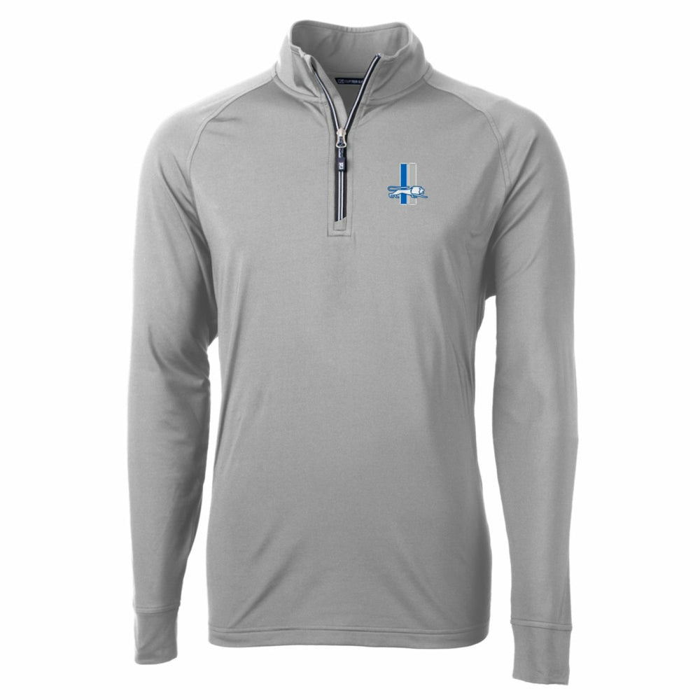 NFL Detroit Lions Cutter & Buck Adapt Eco Knit Stretch Recycled Big & Tall Quarter-Zip Throwback Pullover Top