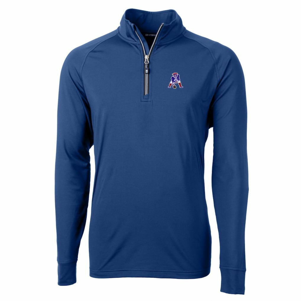 NFL New England Patriots Cutter & Buck Adapt Eco Knit Stretch Recycled Big & Tall Quarter-Zip Throwback Pullover Top