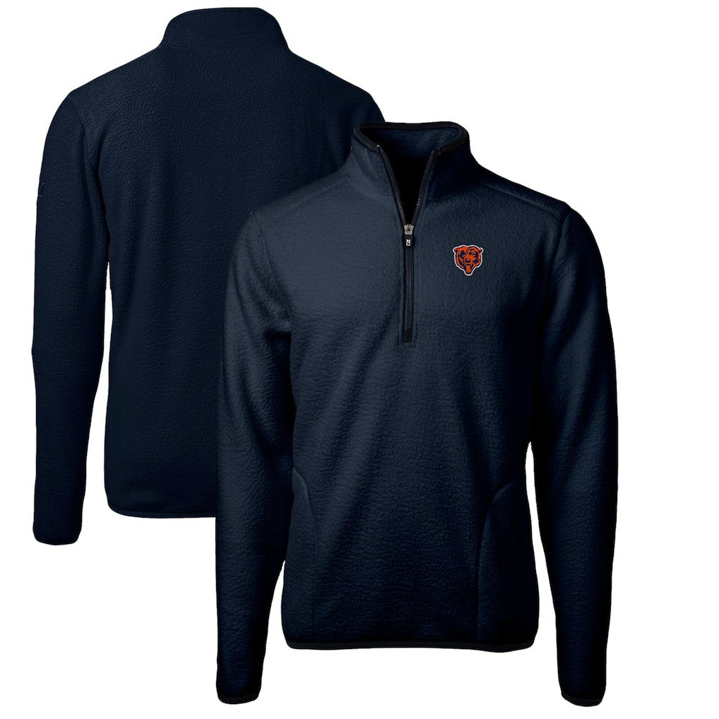 NFL Chicago Bears Cutter & Buck Cascade Eco Sherpa Fleece Big & Tall Quarter-Zip Throwback Jacket