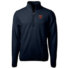 NFL Chicago Bears Cutter & Buck Cascade Eco Sherpa Fleece Big & Tall Quarter-Zip Throwback Jacket