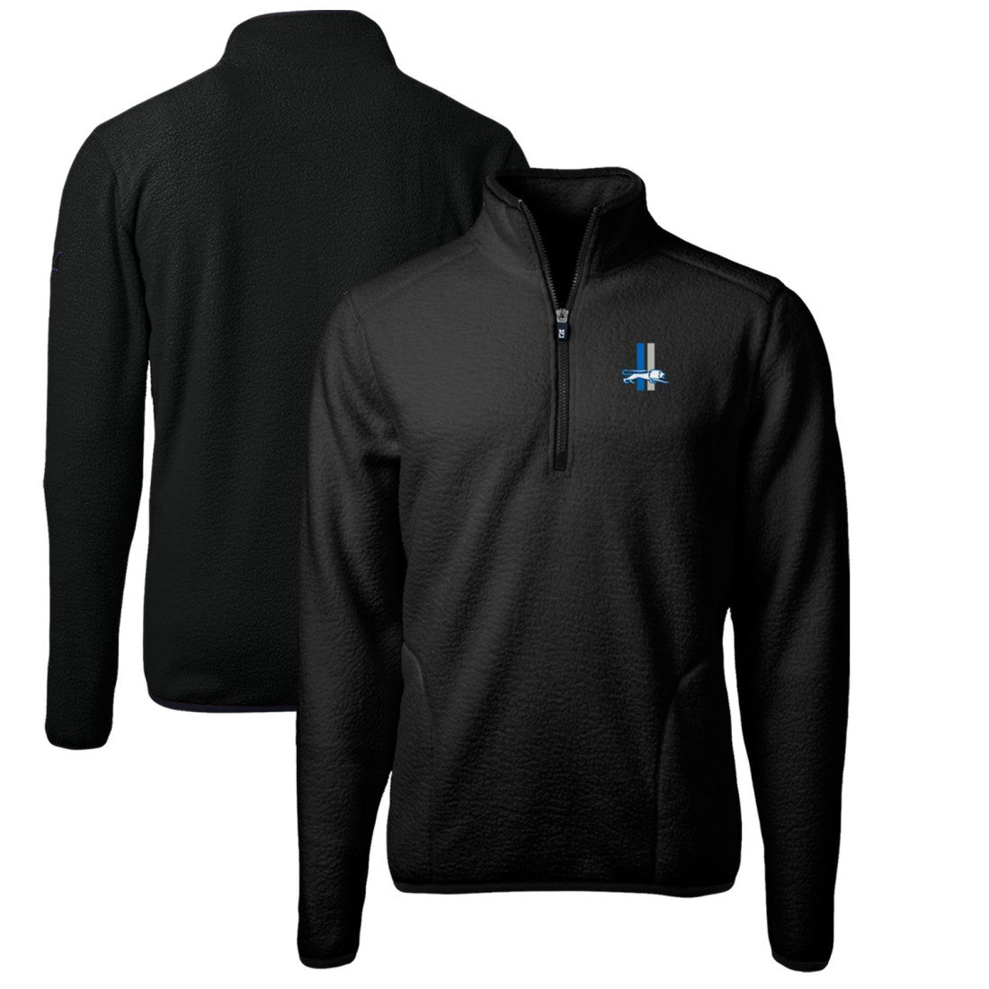 NFL Detroit Lions Cutter & Buck Cascade Eco Sherpa Fleece Big & Tall Quarter-Zip Throwback Jacket