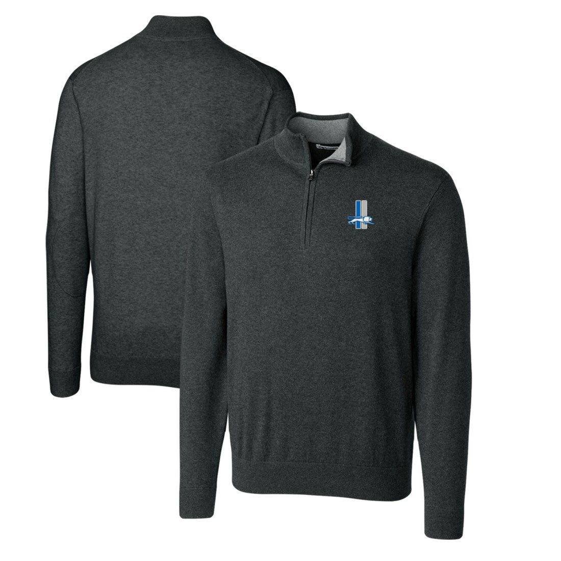 NFL Detroit Lions Cutter & Buck Throwback Logo Lakemont Tri-Blend Big & Tall Quarter-Zip Pullover Sweater