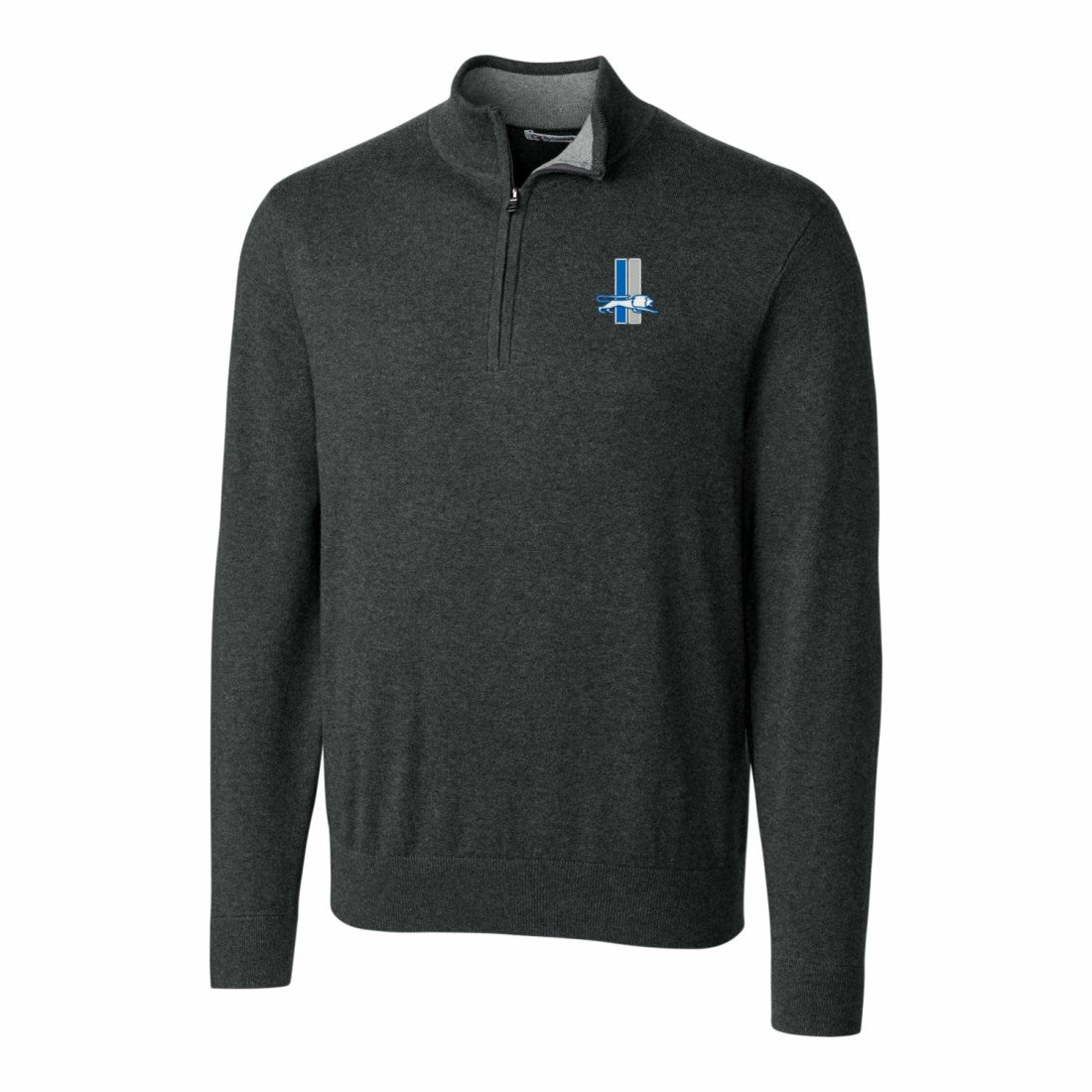 NFL Detroit Lions Cutter & Buck Throwback Logo Lakemont Tri-Blend Big & Tall Quarter-Zip Pullover Sweater
