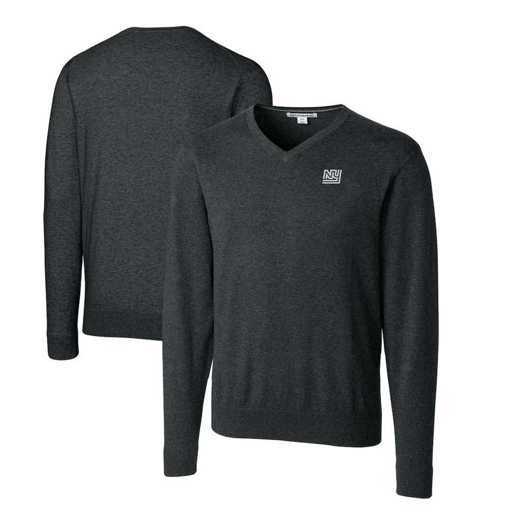 NFL New York Giants Cutter & Buck Throwback Logo Lakemont Tri-Blend Big & Tall V-Neck Pullover Sweater