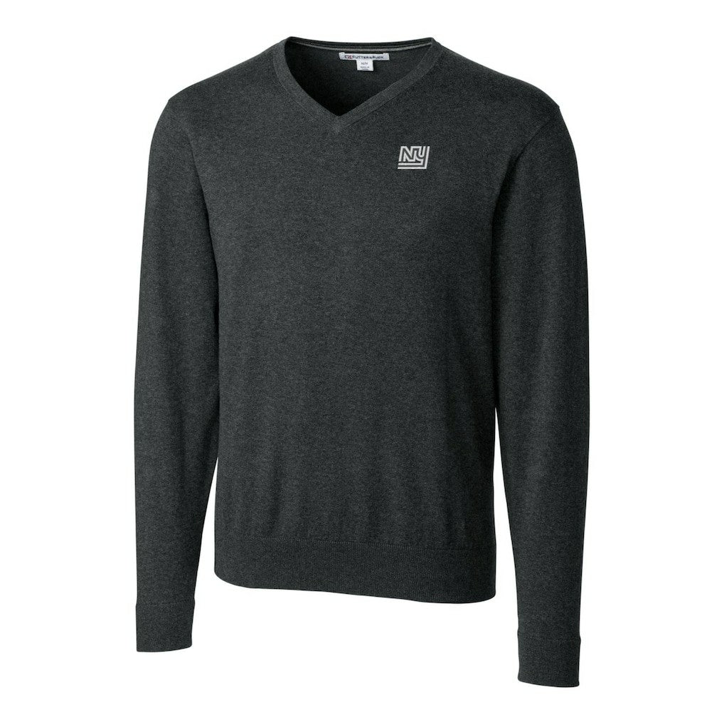 NFL New York Giants Cutter & Buck Throwback Logo Lakemont Tri-Blend Big & Tall V-Neck Pullover Sweater