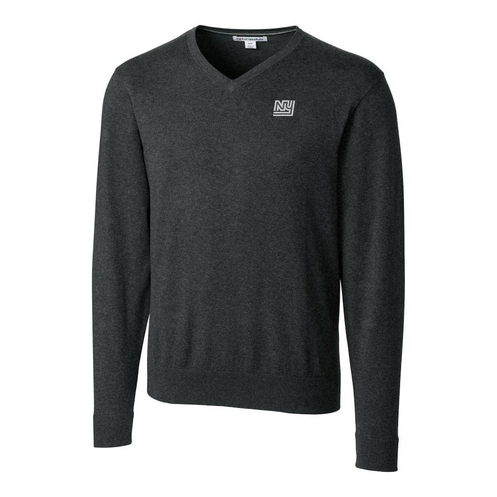 NFL New York Giants Cutter & Buck Throwback Logo Lakemont Tri-Blend Big & Tall V-Neck Pullover Sweater