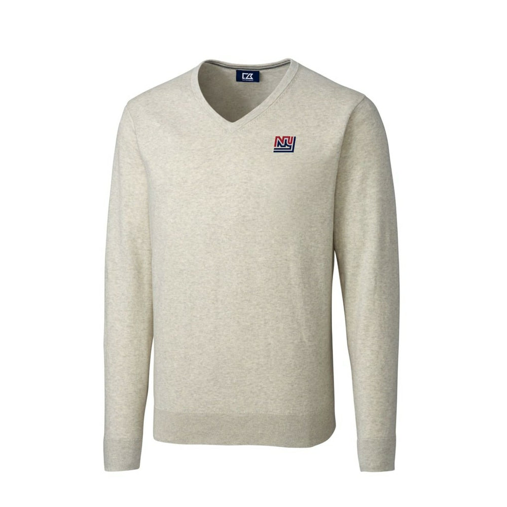 NFL New York Giants Cutter & Buck Throwback Logo Lakemont Tri-Blend Big & Tall V-Neck Pullover Sweater