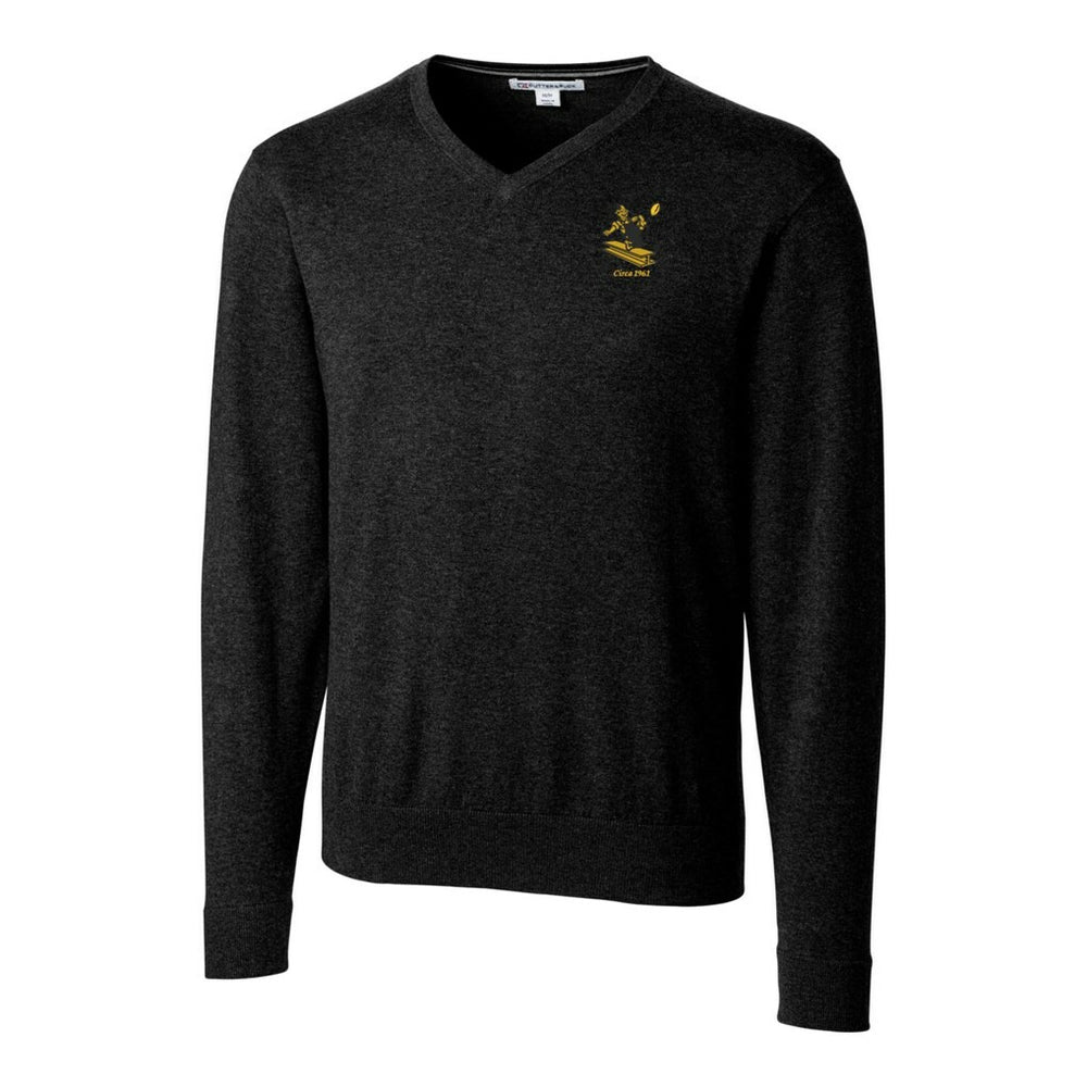 NFL Pittsburgh Steelers Cutter & Buck Throwback Logo Lakemont Tri-Blend Big & Tall V-Neck Pullover Sweater