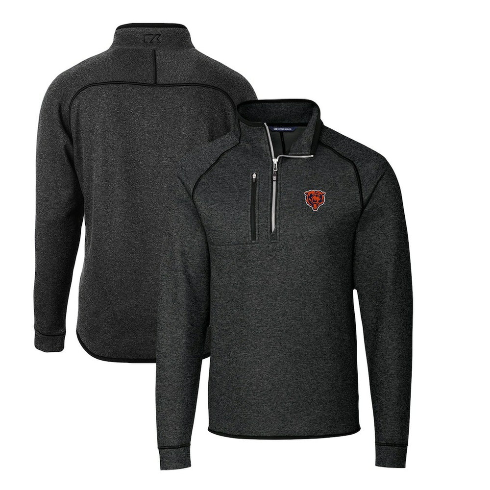 NFL Chicago Bears Cutter & Buck Mainsail Sweater-Knit Big & Tall Half-Zip Pullover Jacket