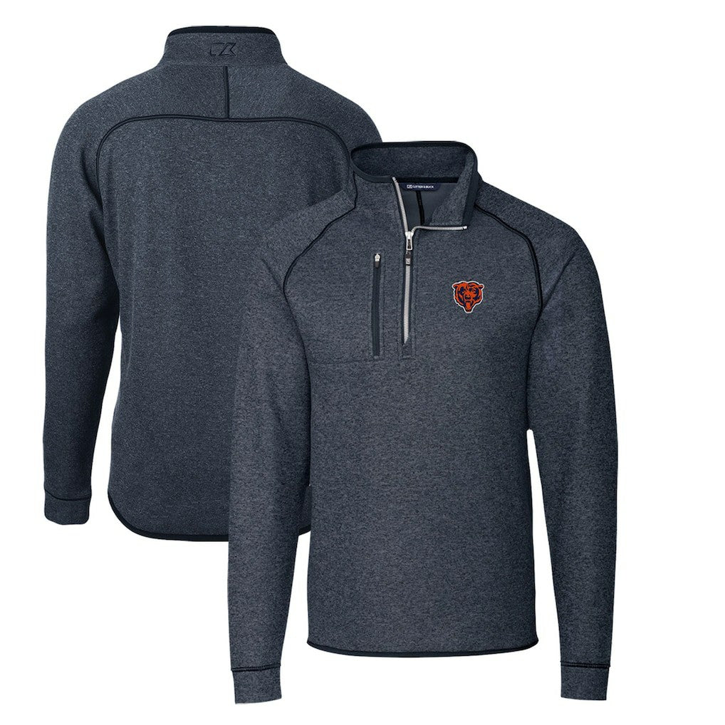 NFL Chicago Bears Cutter & Buck Mainsail Sweater-Knit Big & Tall Half-Zip Pullover Jacket