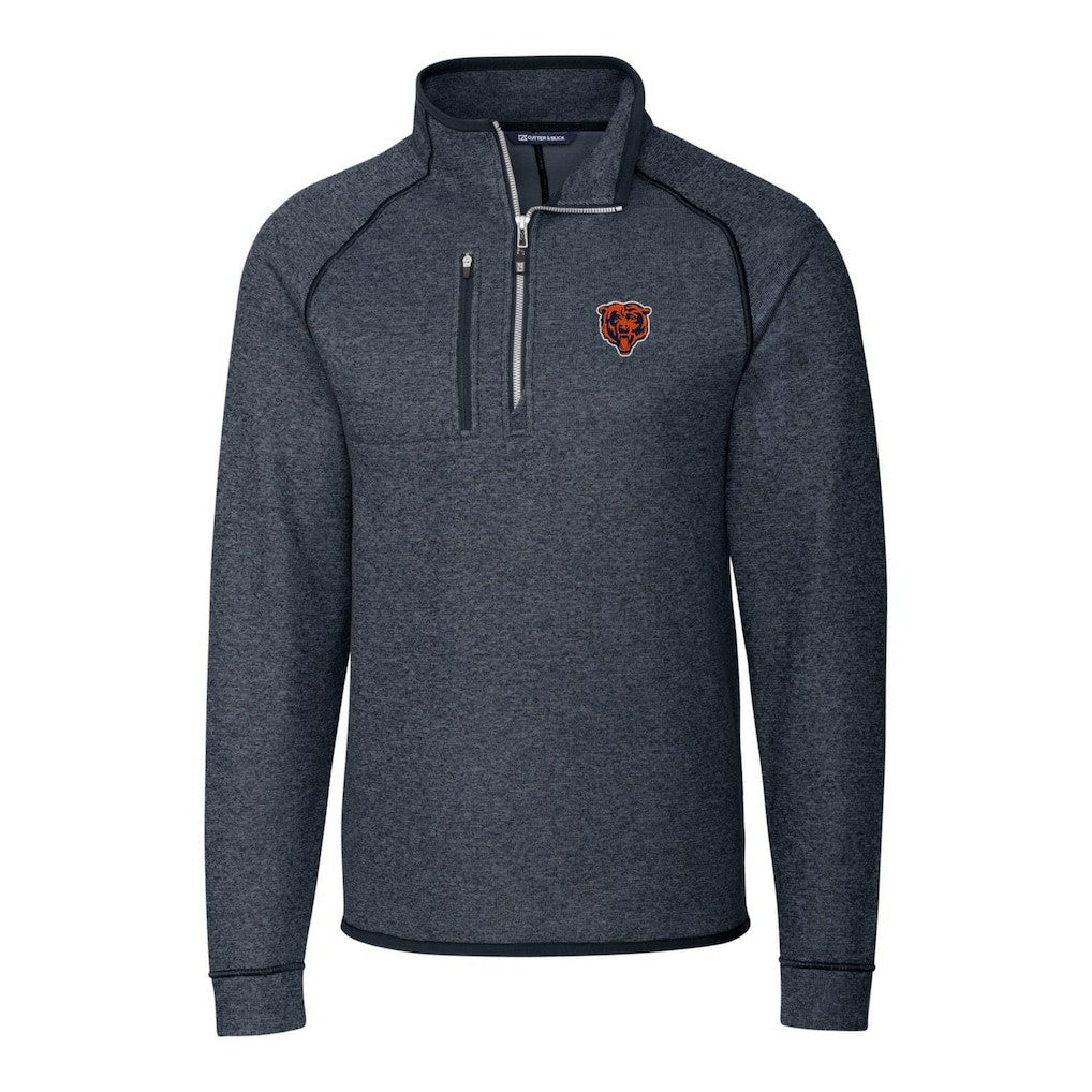 NFL Chicago Bears Cutter & Buck Mainsail Sweater-Knit Big & Tall Half-Zip Pullover Jacket