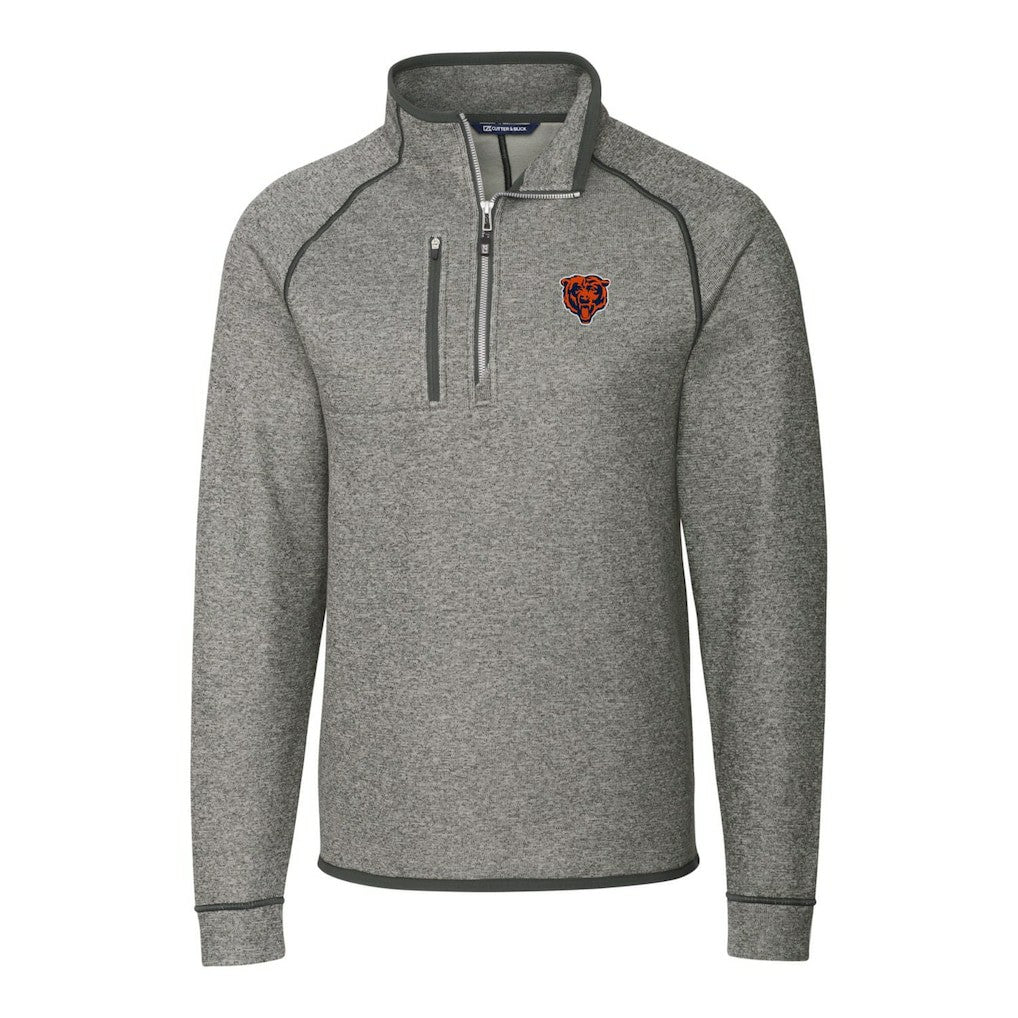 NFL Chicago Bears Cutter & Buck Mainsail Sweater-Knit Big & Tall Half-Zip Pullover Jacket