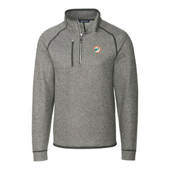 NFL Miami Dolphins Cutter & Buck Mainsail Sweater-Knit Big & Tall Half-Zip Pullover Jacket