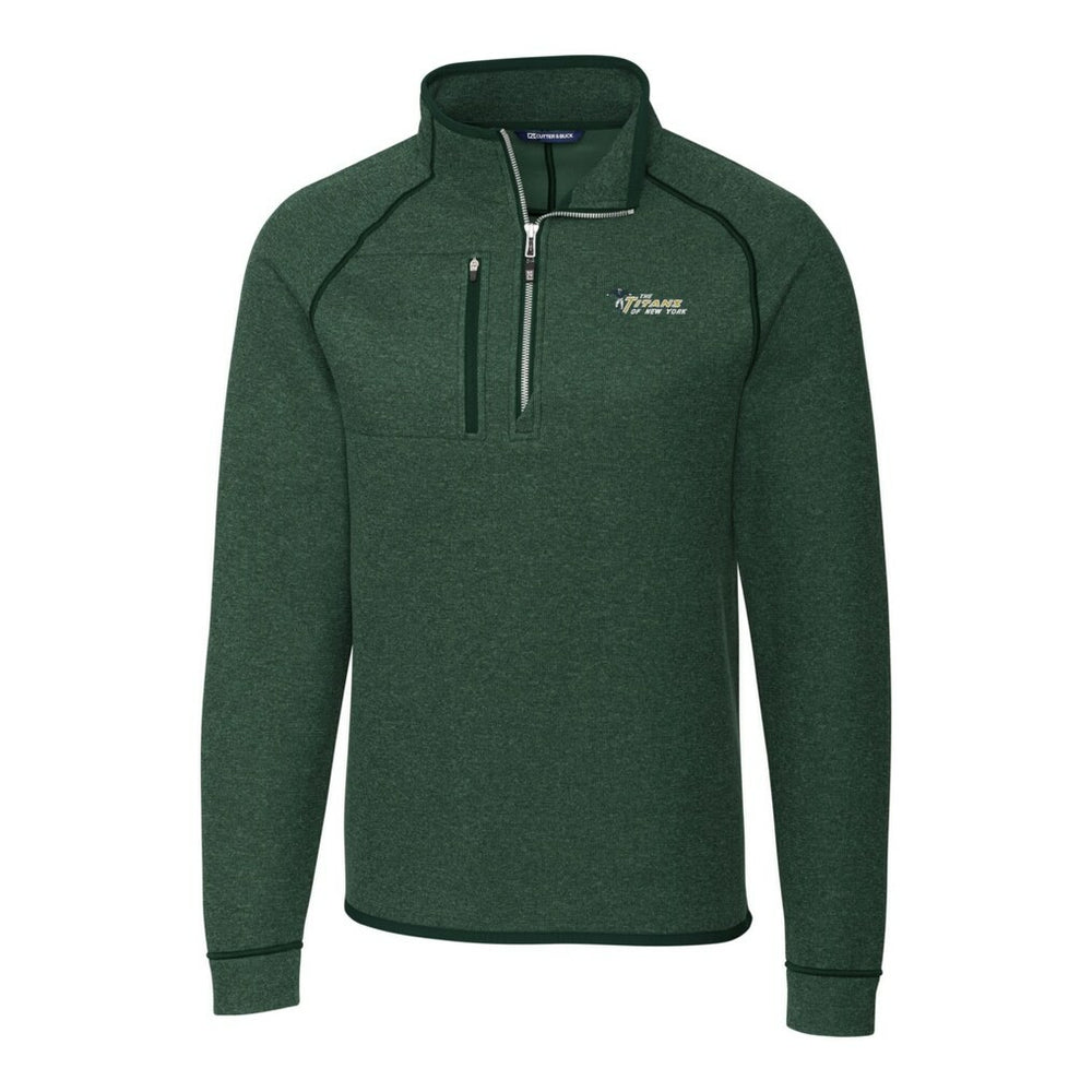 NFL New York Jets Cutter & Buck Mainsail Sweater-Knit Big & Tall Half-Zip Pullover Jacket