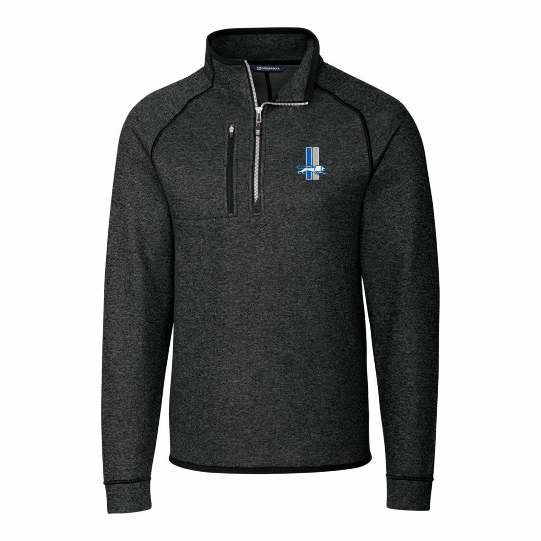 NFL Detroit Lions Cutter & Buck Mainsail Sweater-Knit Big & Tall Half-Zip Pullover Jacket