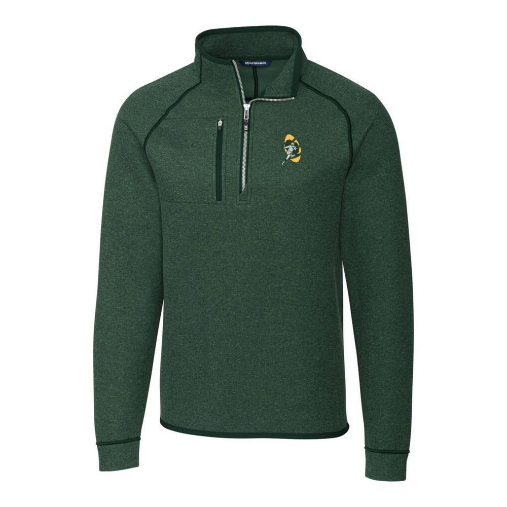 NFL Green Bay Packers Cutter & Buck Mainsail Sweater-Knit Big & Tall Half-Zip Pullover Jacket