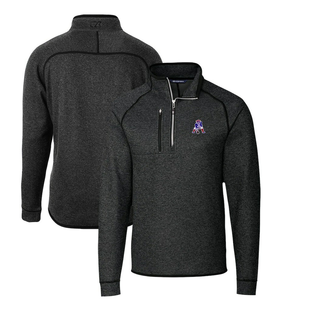 NFL New England Patriots Cutter & Buck Mainsail Sweater-Knit Big & Tall Half-Zip Pullover Jacket