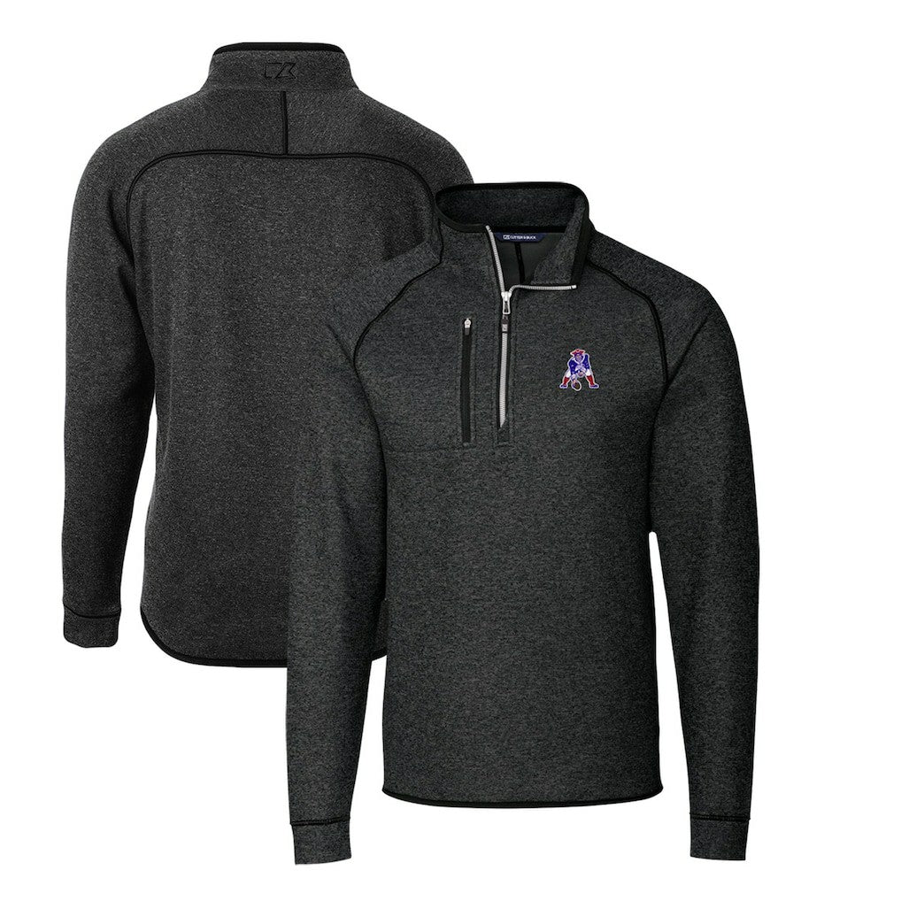 NFL New England Patriots Cutter & Buck Mainsail Sweater-Knit Big & Tall Half-Zip Pullover Jacket