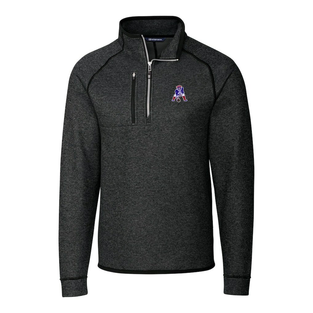 NFL New England Patriots Cutter & Buck Mainsail Sweater-Knit Big & Tall Half-Zip Pullover Jacket