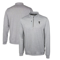 NFL Atlanta Falcons Cutter & Buck Stealth Heathered Big & Tall Throwback Logo Quarter-Zip Pullover Top