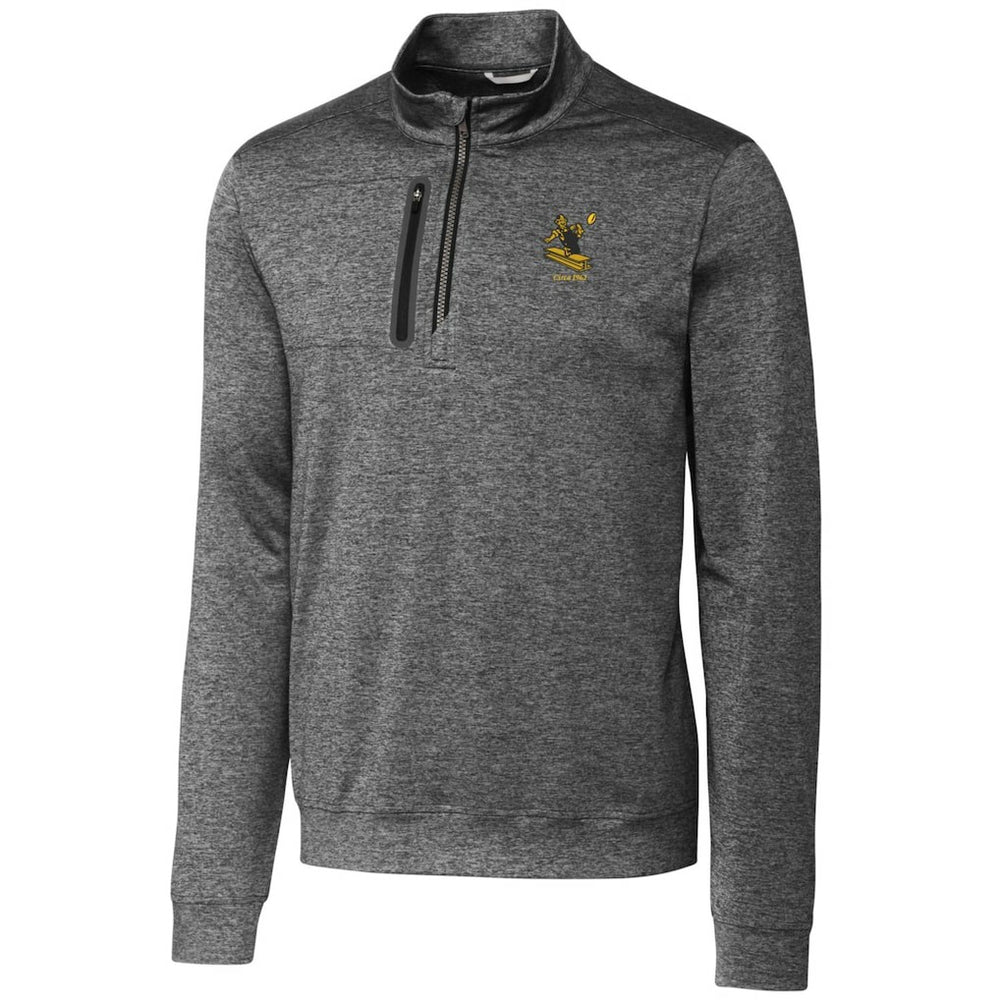 NFL Pittsburgh Steelers Cutter & Buck Stealth Heathered Big & Tall Throwback Logo Quarter-Zip Pullover Top