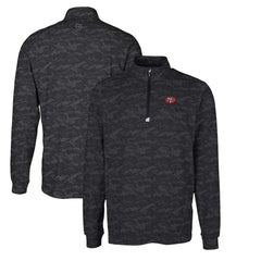 NFL San Francisco 49ers Cutter & Buck Throwback Logo Big & Tall Traverse Camo Print Stretch Quarter-Zip Pullover Top