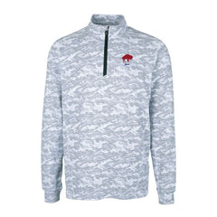 NFL Buffalo Bills Cutter & Buck Throwback Logo Big & Tall Traverse Camo Print Stretch Quarter-Zip Pullover Top